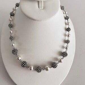 MICHAEL DAWKINS Starry Night Sterling Silver 925 Culture Pearl Necklace Vintage